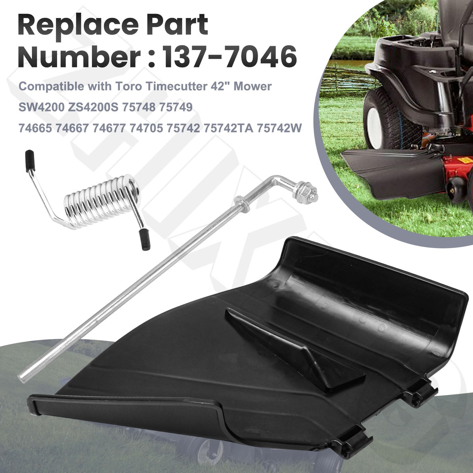 ZHIXING 137-7046 deflector chute side view highlighting durable materials for long-lasting protection.