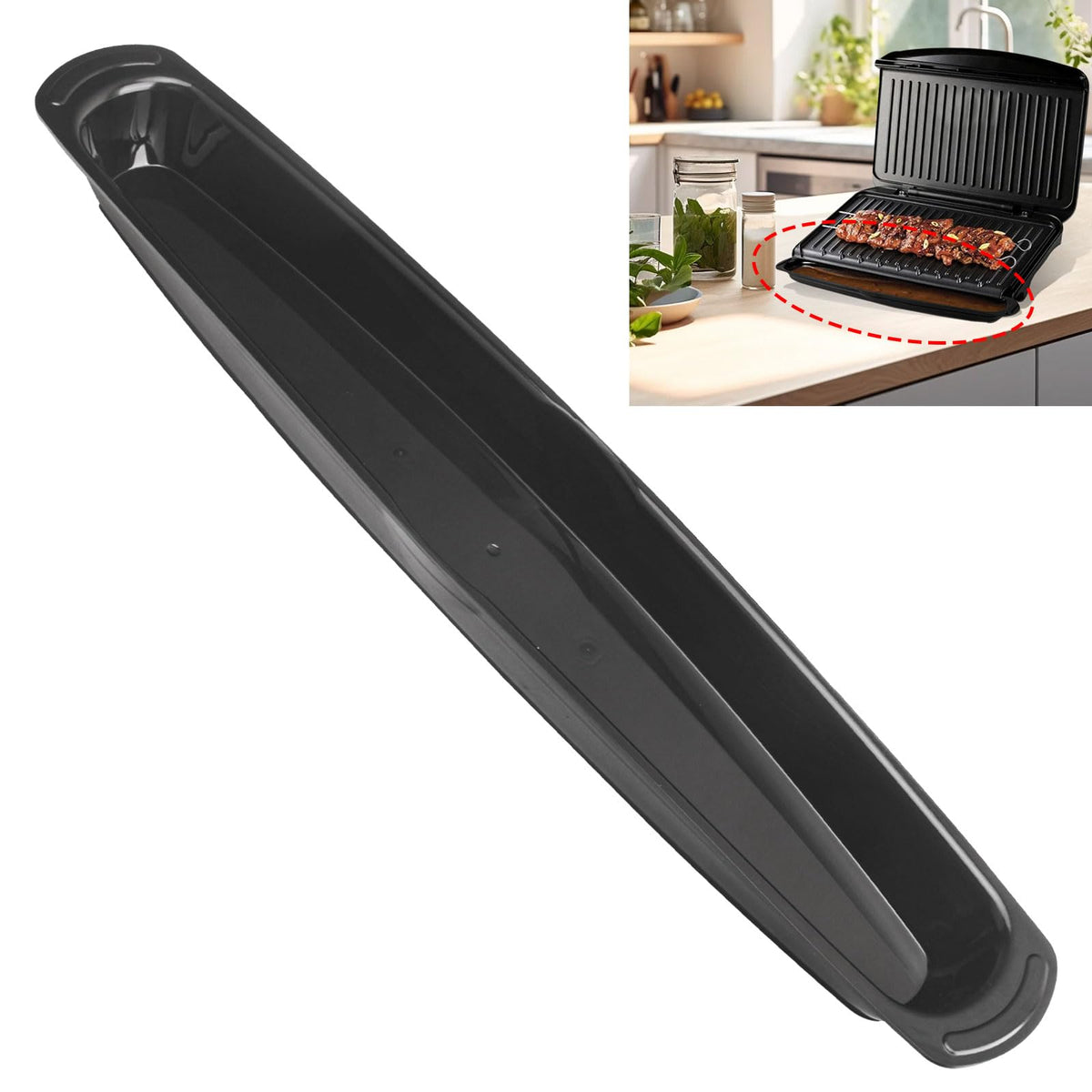 ZHIXING 14-5-inch grill oil catcher pan for George Foreman reduces mess while cooking