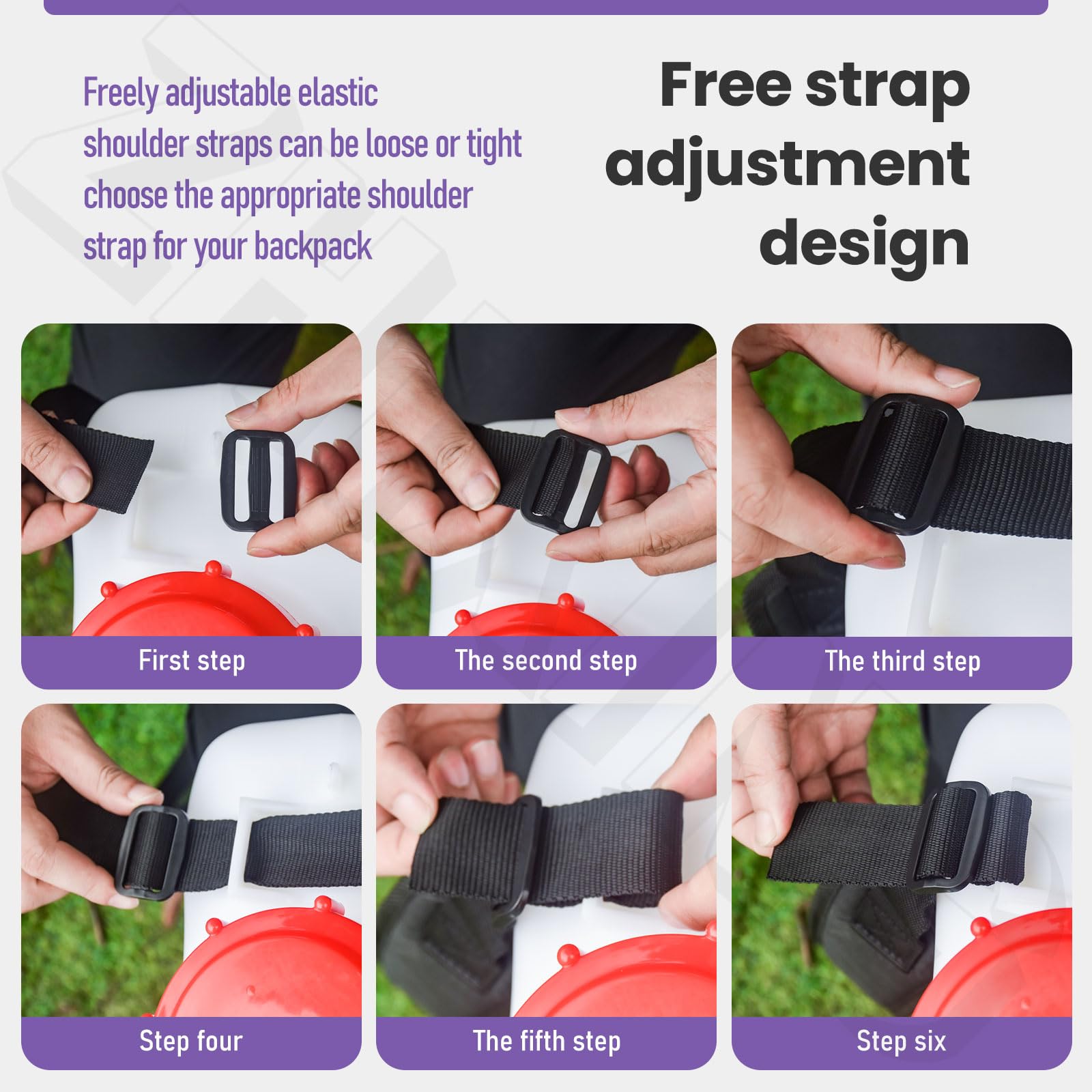 ZHIXING backpack sprayer strap right provides balanced support for extended spraying sessions.
