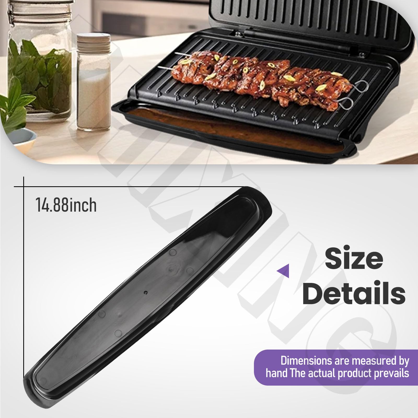 ZHIXING drip tray 14-5-inch keeps grease contained for easy cleanup after grilling