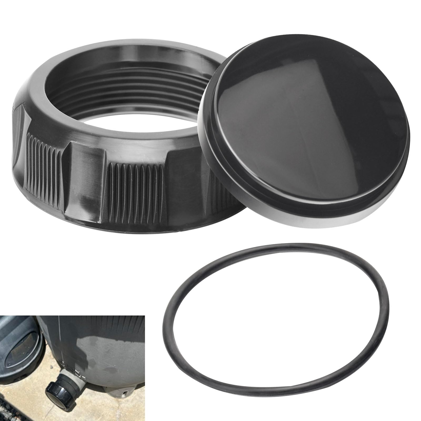 ZHIXING R0523000 drain cap assembly with easy grip for quick replacement on Zodiac filters.