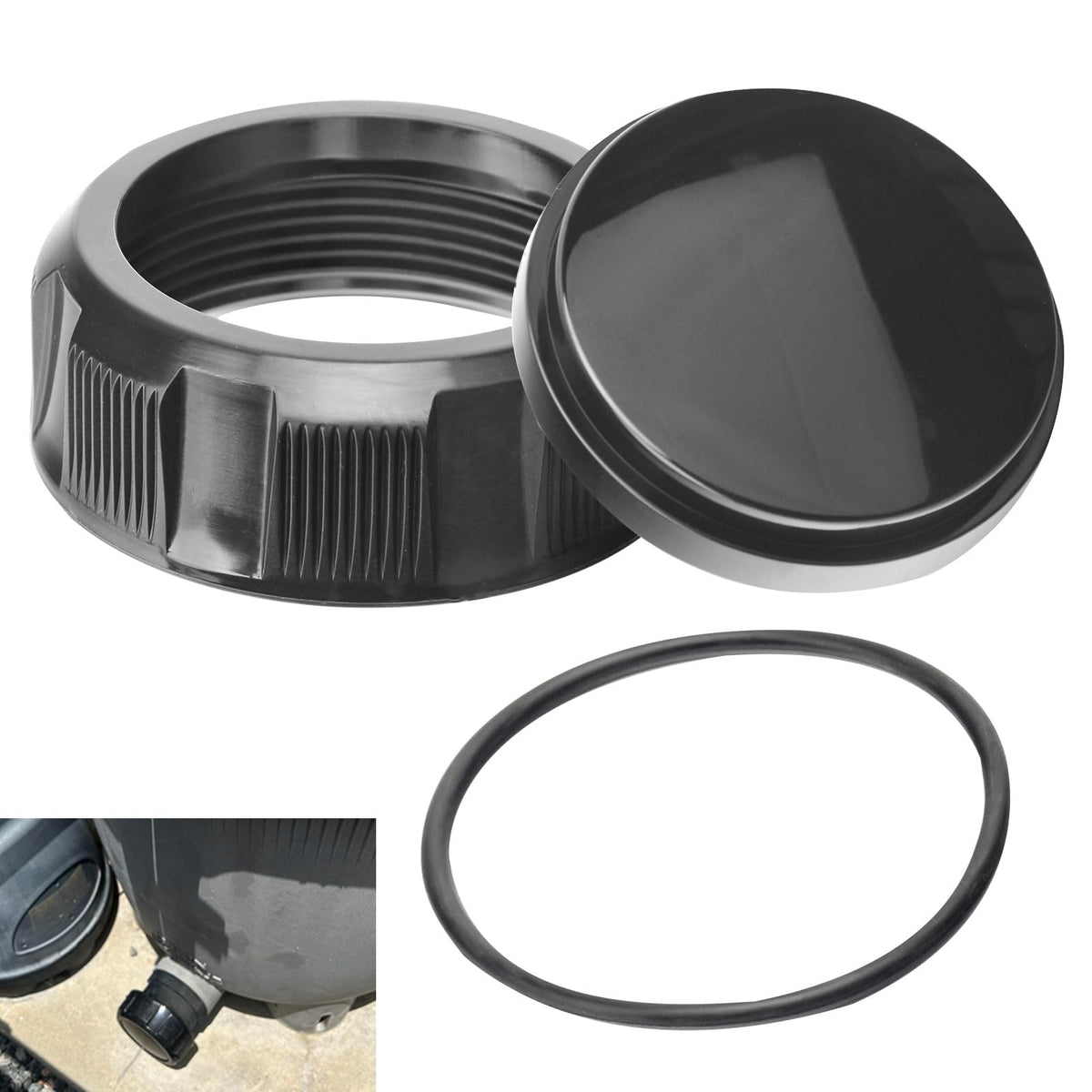 ZHIXING R0523000 drain cap assembly with easy grip for quick replacement on Zodiac filters.