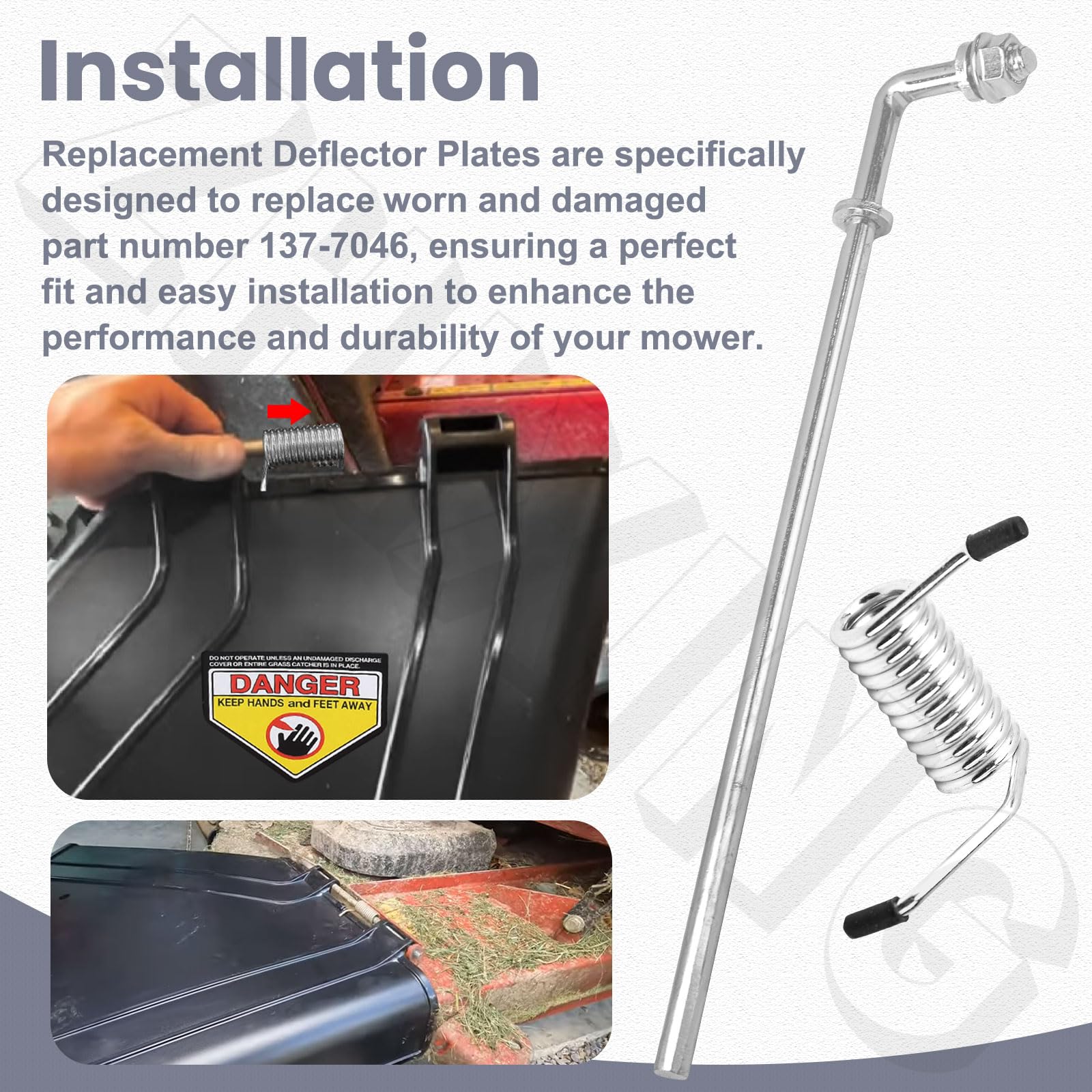 ZHIXING Toro Timecutter 42-compatible deflector chute demonstrates proper fit.