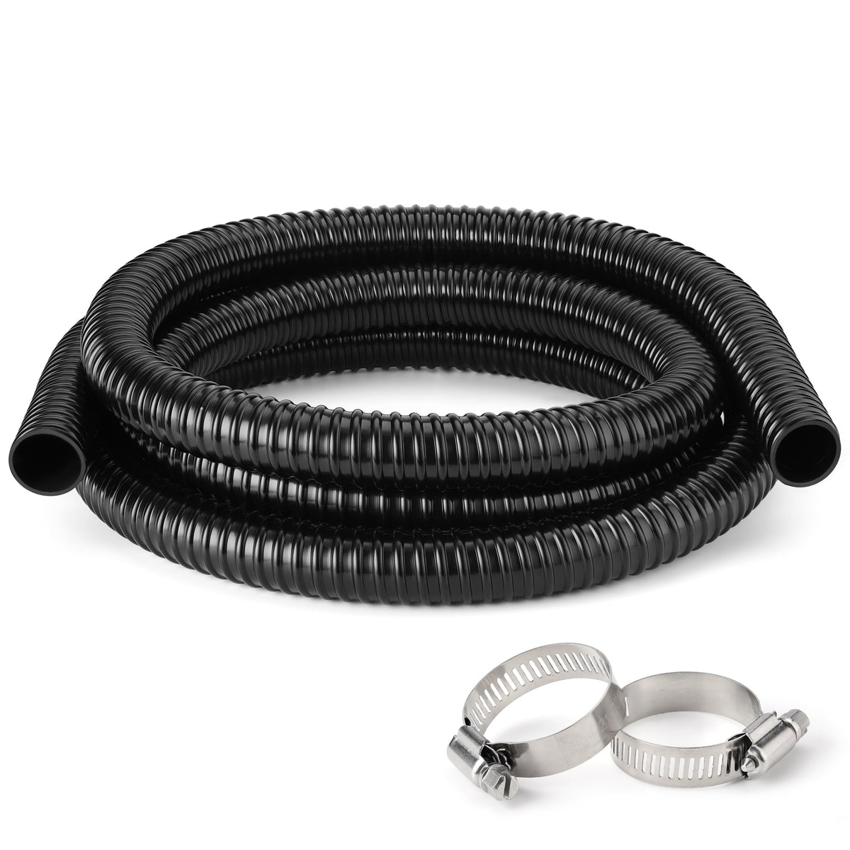 ZhiYo 1-inch pond tubing close-up showing durable corrugated exterior