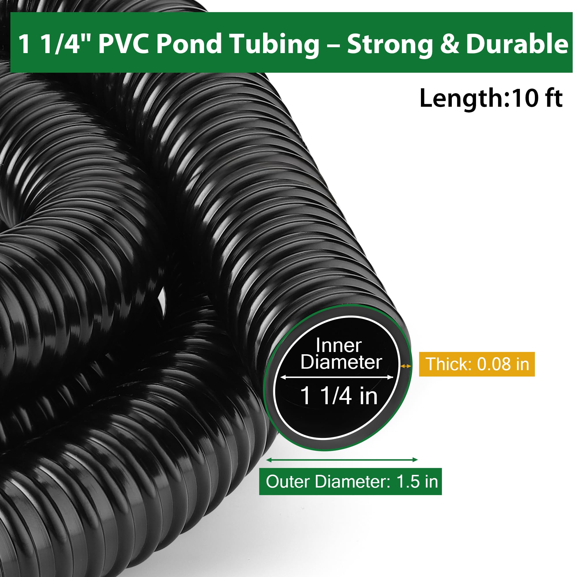 ZhiYo corrugated pond hose offers kink resistance and durability