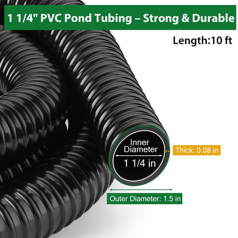 ZhiYo corrugated pond hose offers kink resistance and durability