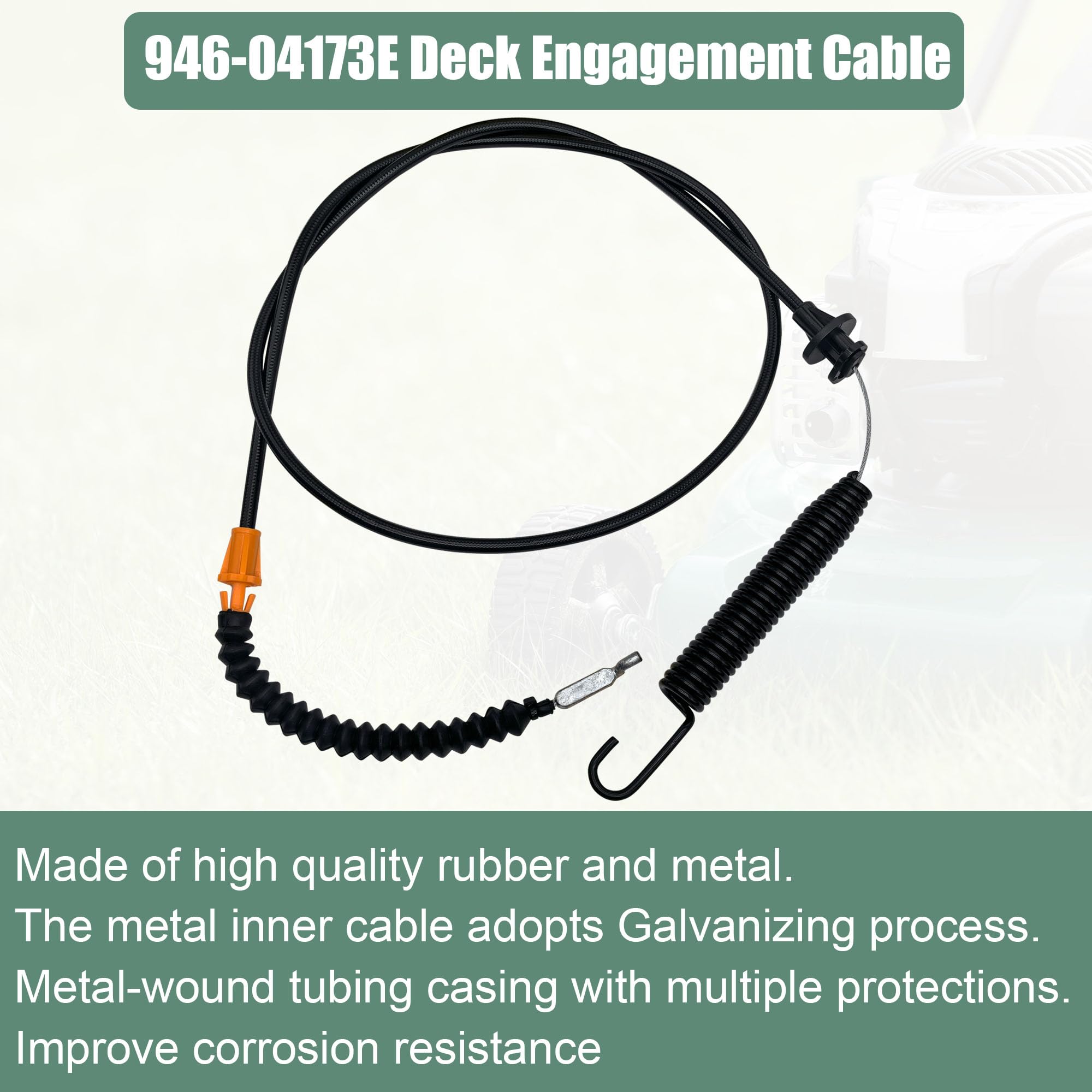 ZHNsaty deck engagement cable spring-end offers adjustable tension
