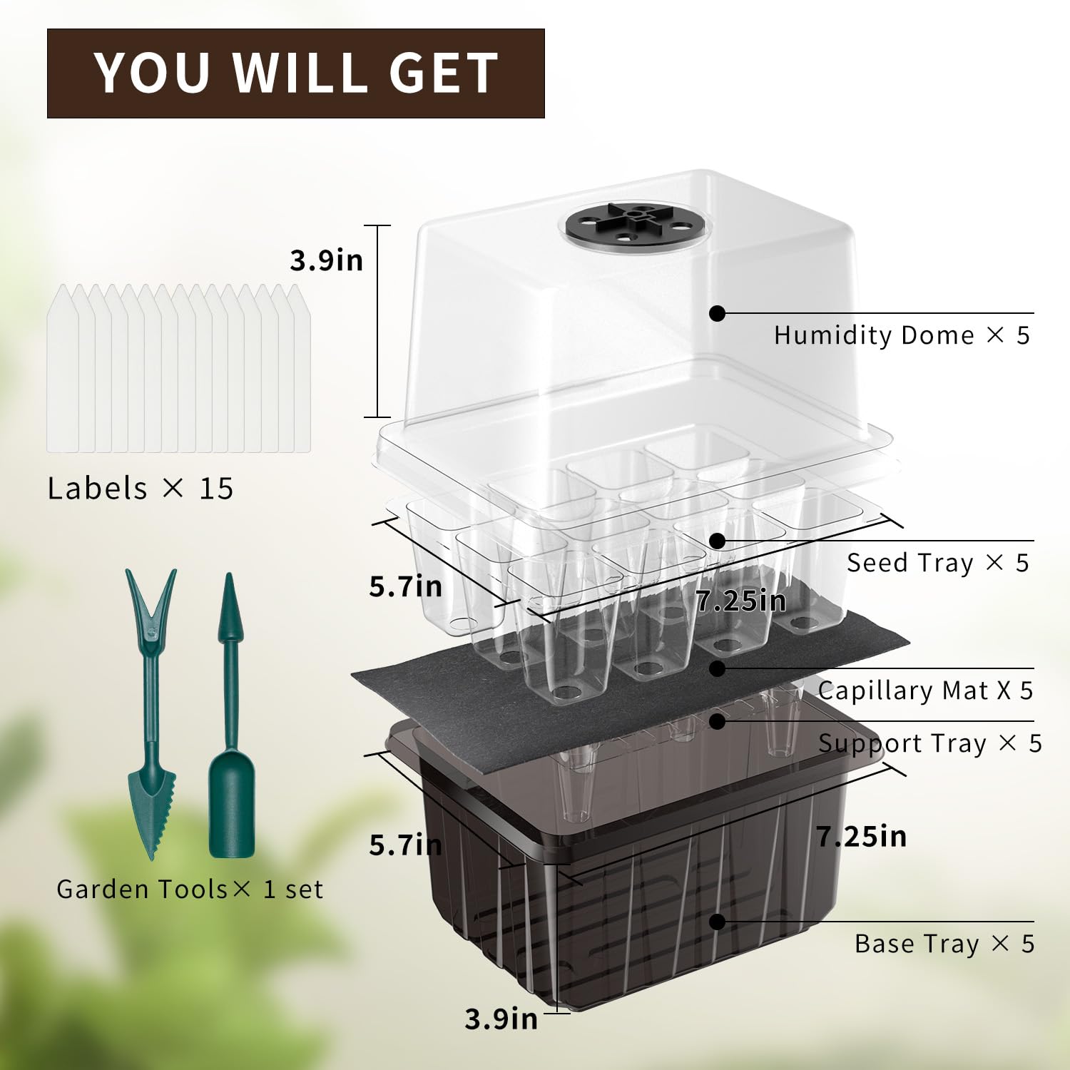 ZHOLAH versatile seed starter kit suitable for vegetables, flowers, and herbs.