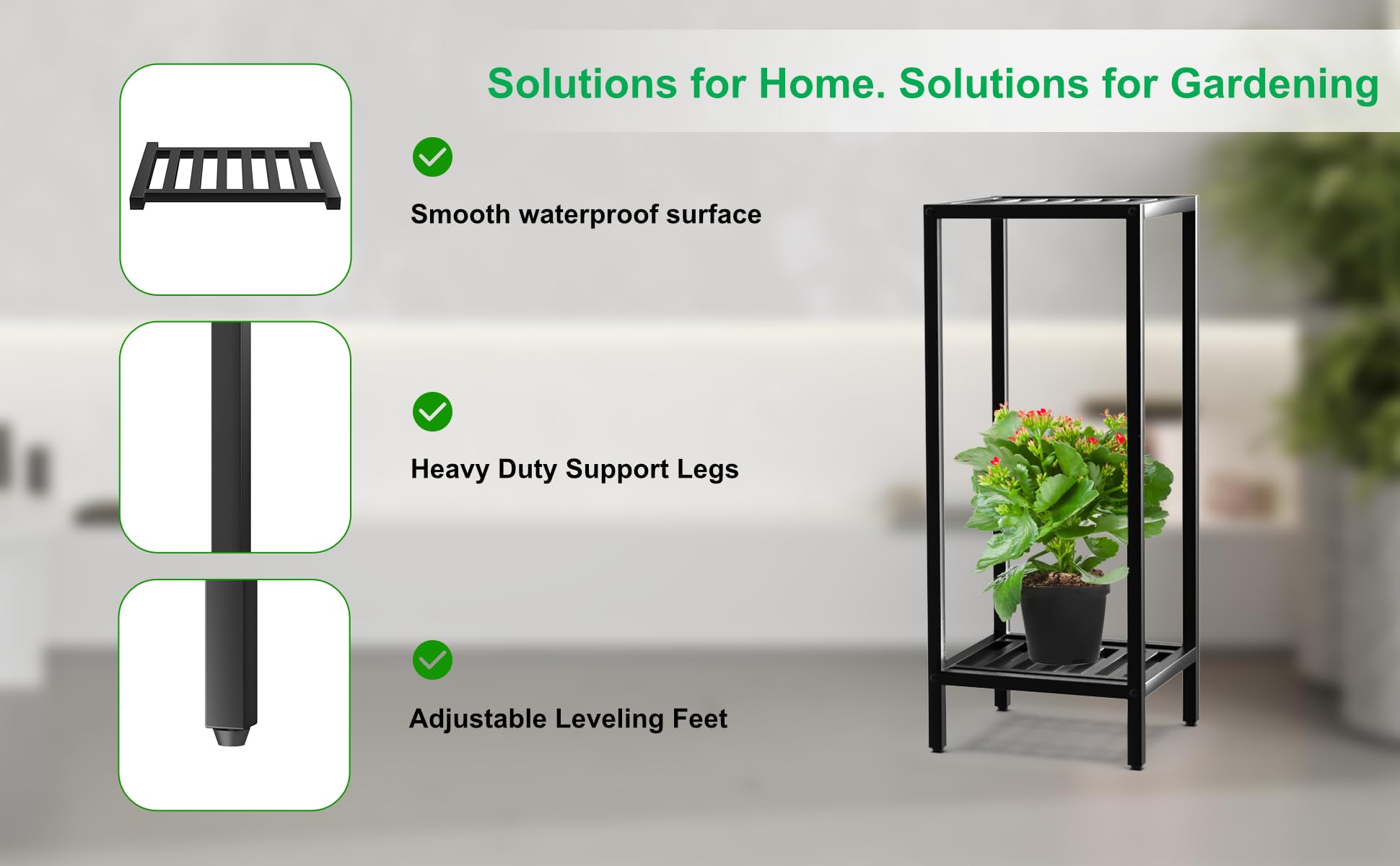 Plastic leveling feet help keep Zhongma stand stable on floors