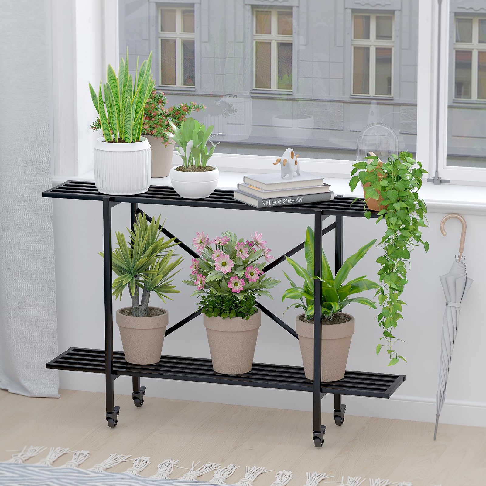 Two shelves on Zhongma stand each supporting up to 220 lbs