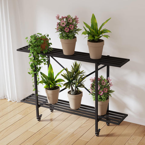 Sturdy carbon steel base of Zhongma plant stand in use outdoors