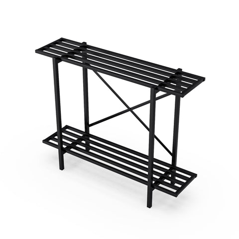 Zhongma powder-coated finish on 2-tier stand resists rust.