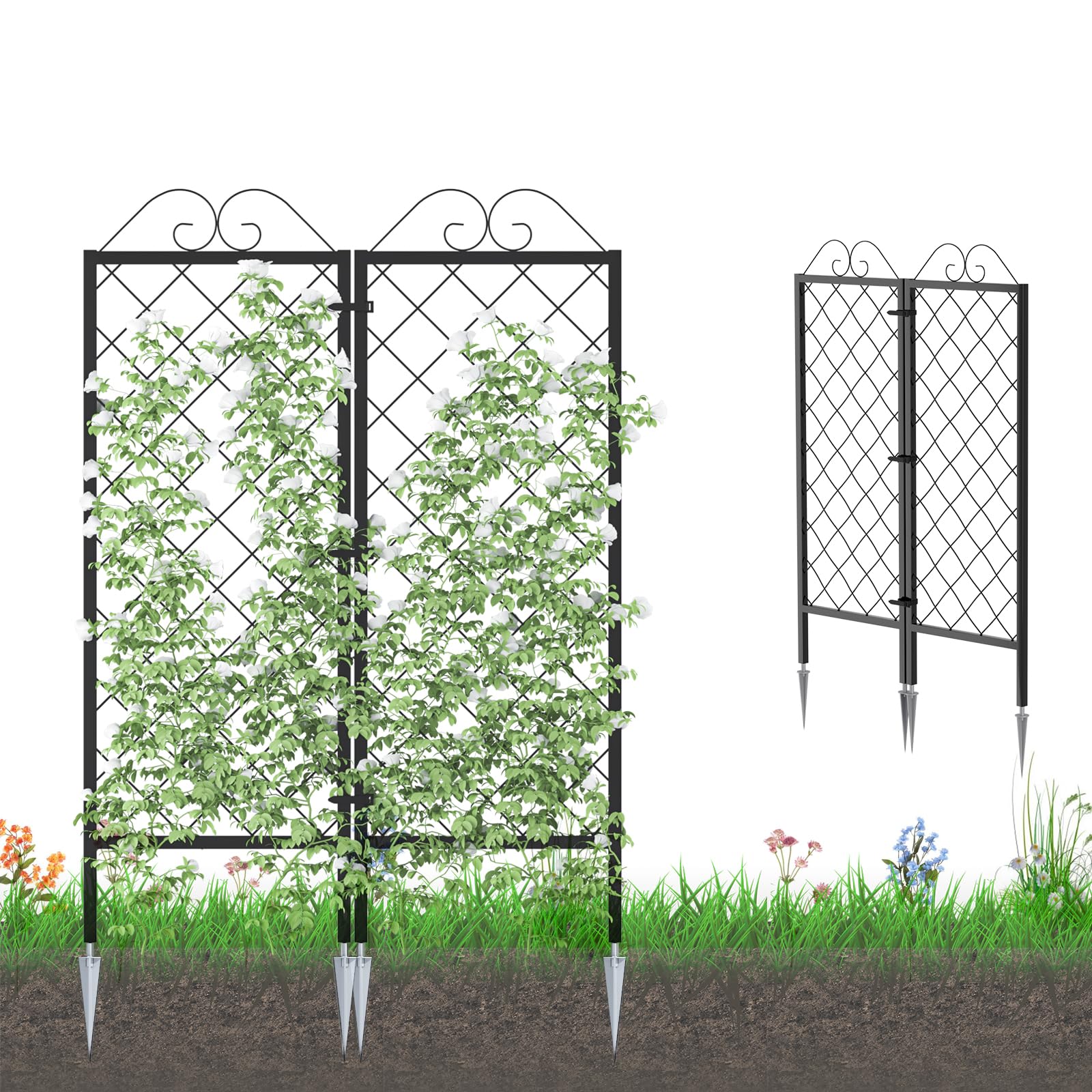 Zhongma two-pack garden trellis front view supports climbing plants