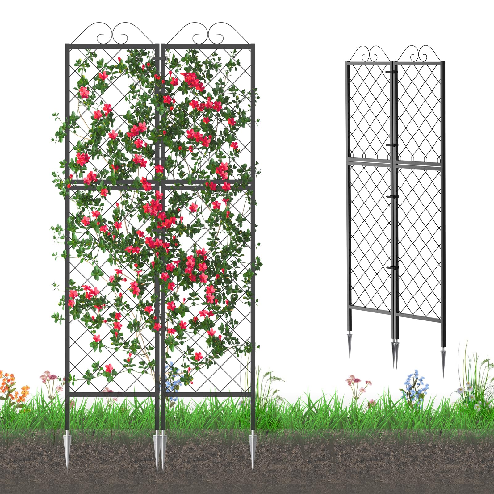 Zhongma 2-pack garden trellises tall frame for climbing plants