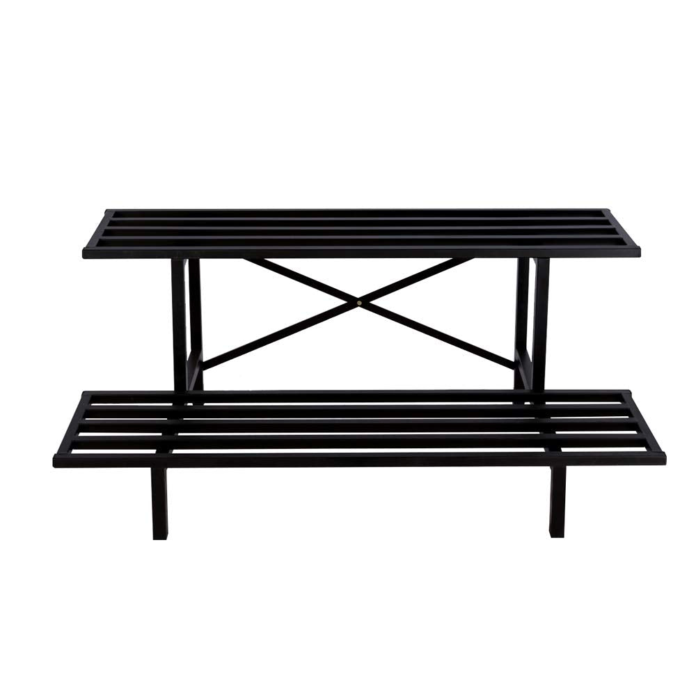 Zhongma 2-tier plant stand with sturdy steel frame for outdoor use