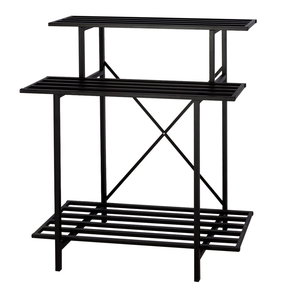 Zhongma 3-tier plant stand front view highlighting space-saving design for small rooms.