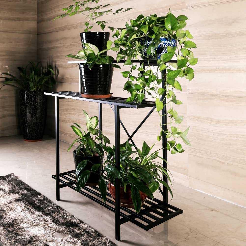 Zhongma 3-tier plant stand heavy-duty base supports multiple pots safely.