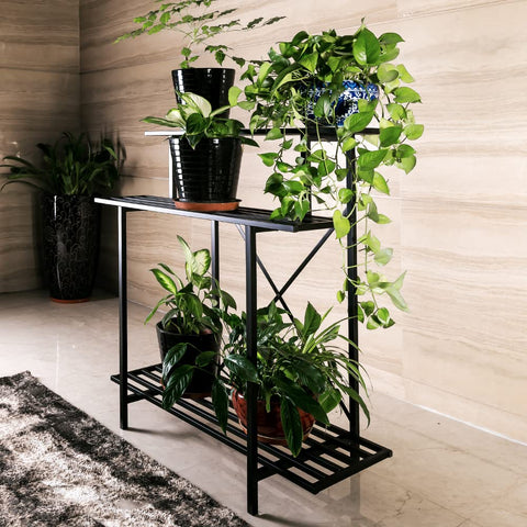 Zhongma 3-tier plant stand heavy-duty base supports multiple pots safely.