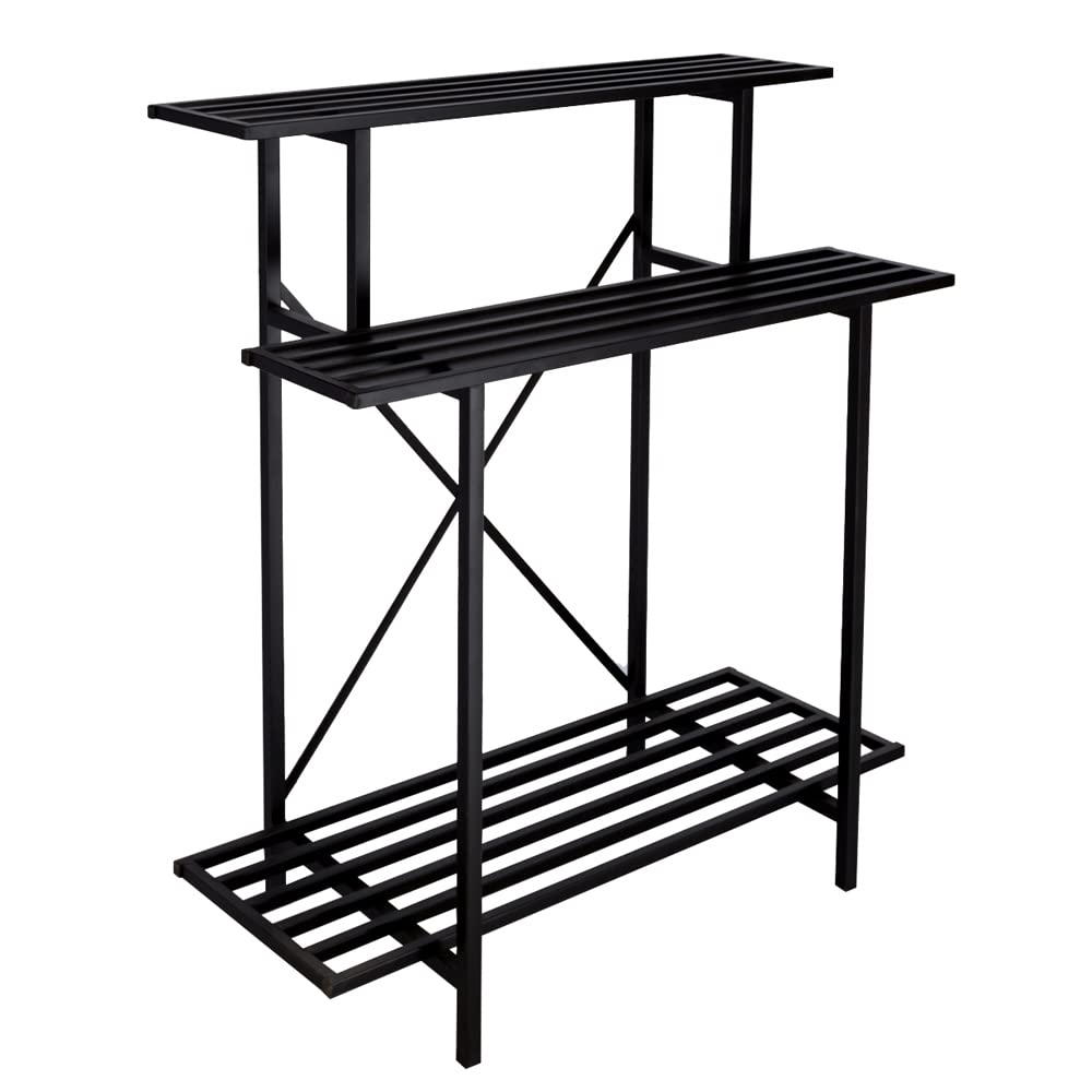 Zhongma 3-tier plant stand in use brightens patios and living spaces.