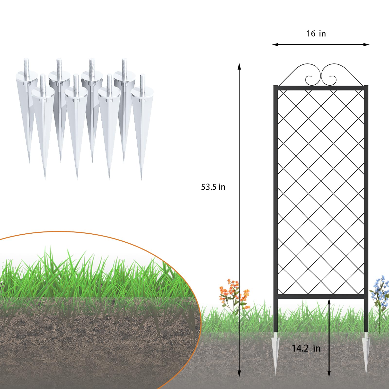 Zhongma aluminum ground stakes assembly detail for quick setup