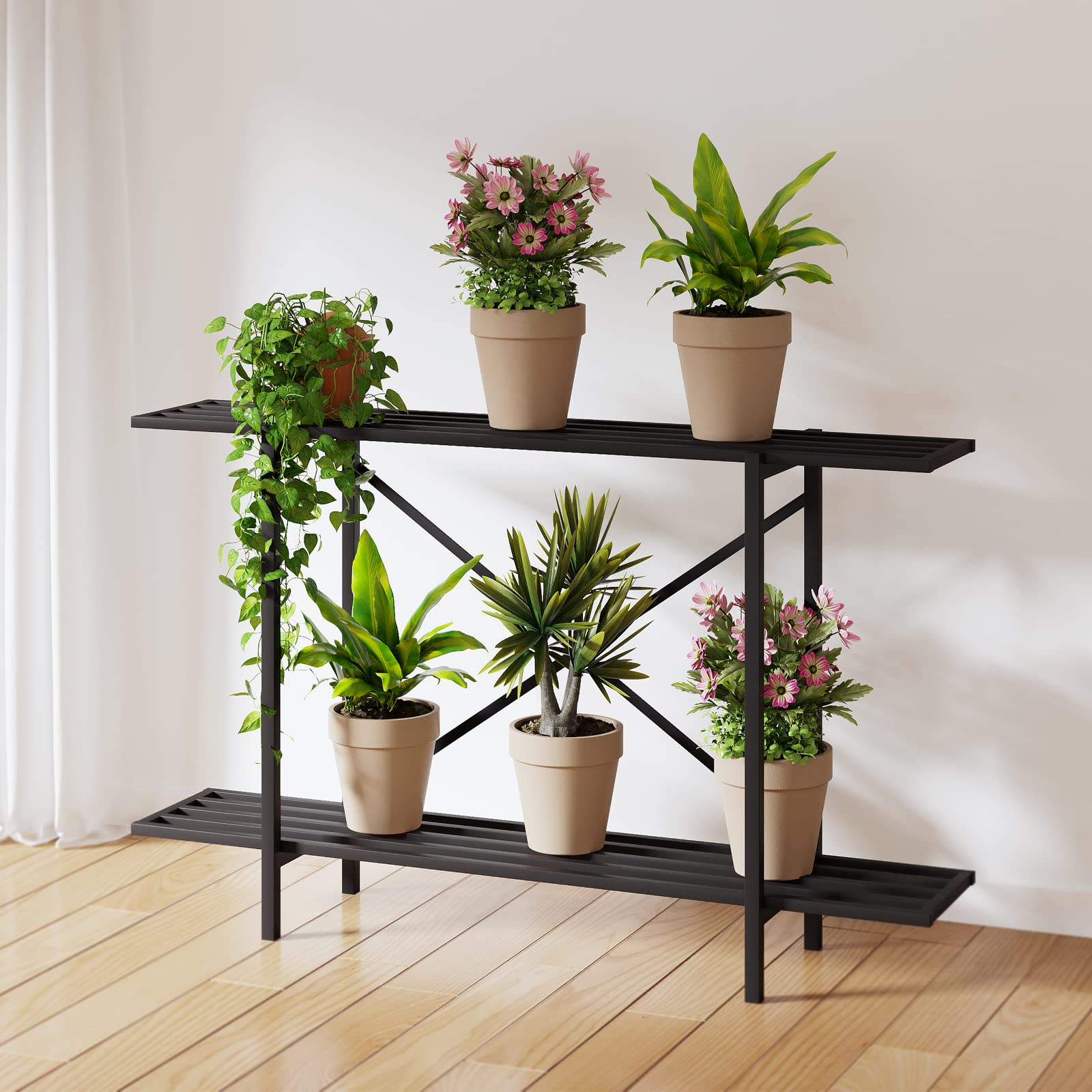 Zhongma narrow plant stand fits tight spaces for indoor or balcony display.