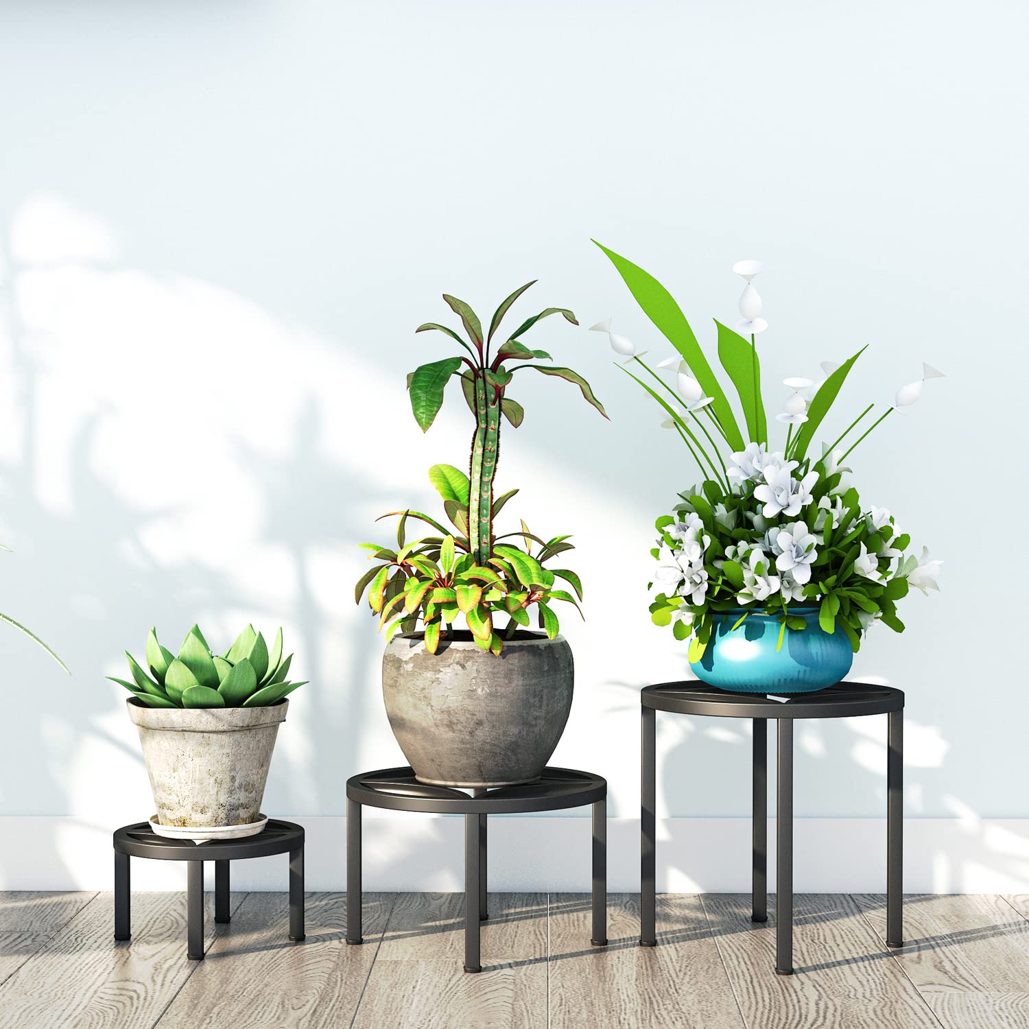 Zhongma plant stand close-up showing 220 lbs capacity.