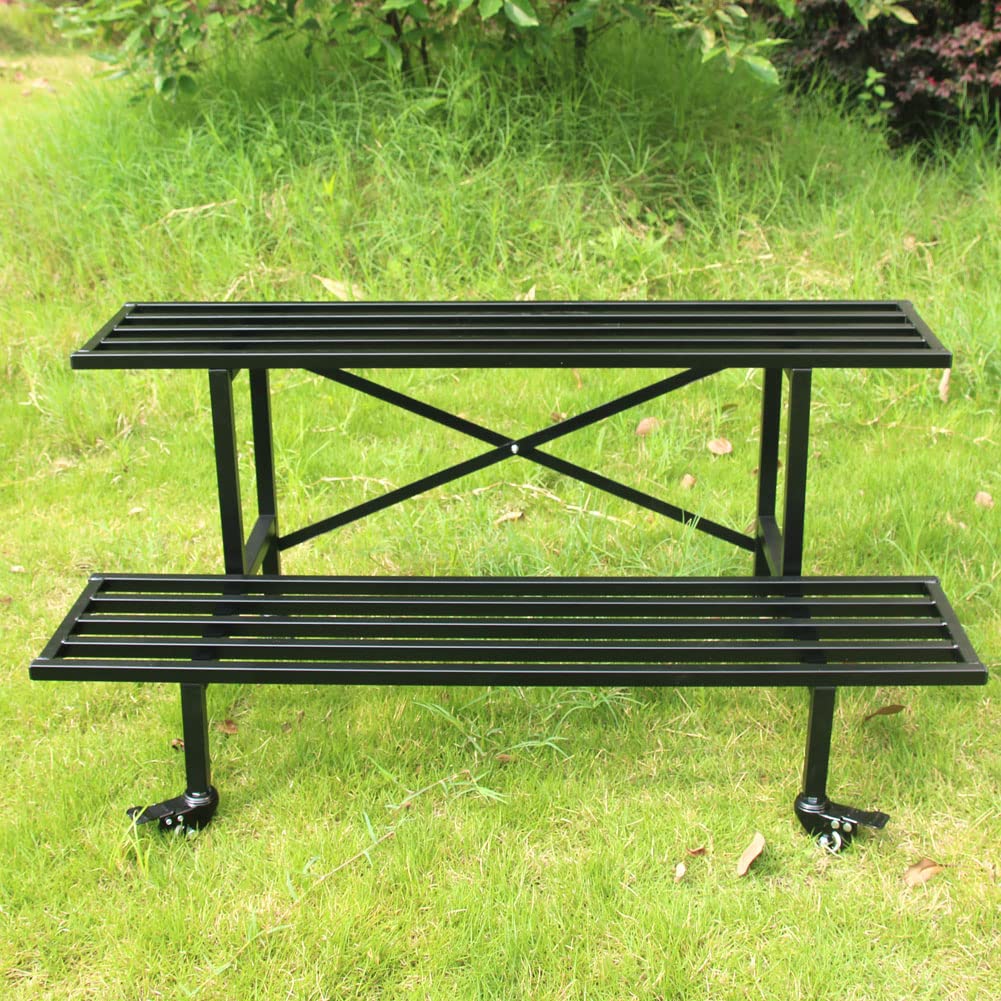 Zhongma two-tier plant stand with wheels for easy indoor or outdoor repositioning