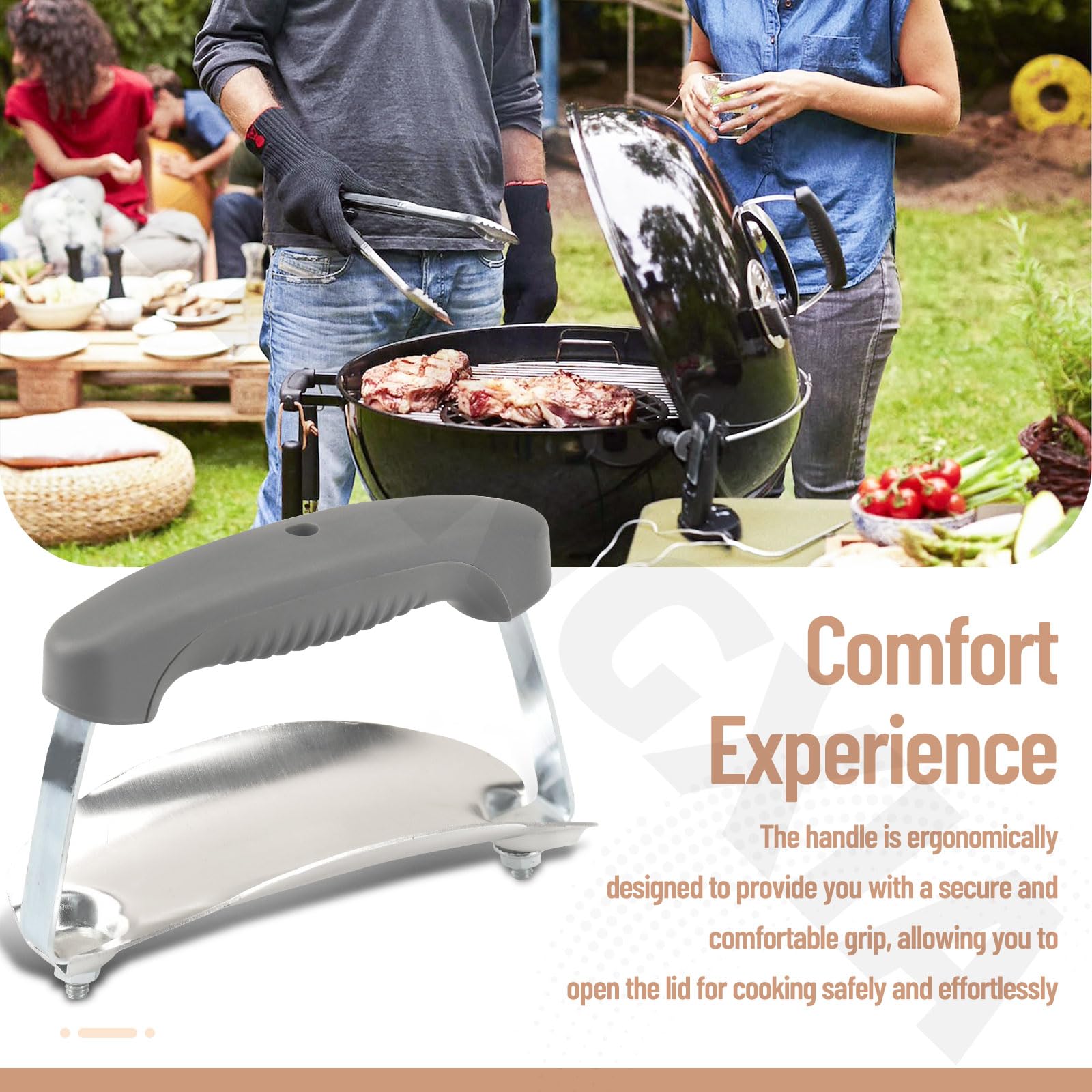 ZHONGXIA heat-resistant lid handle close-up highlights sturdy shield and logo.
