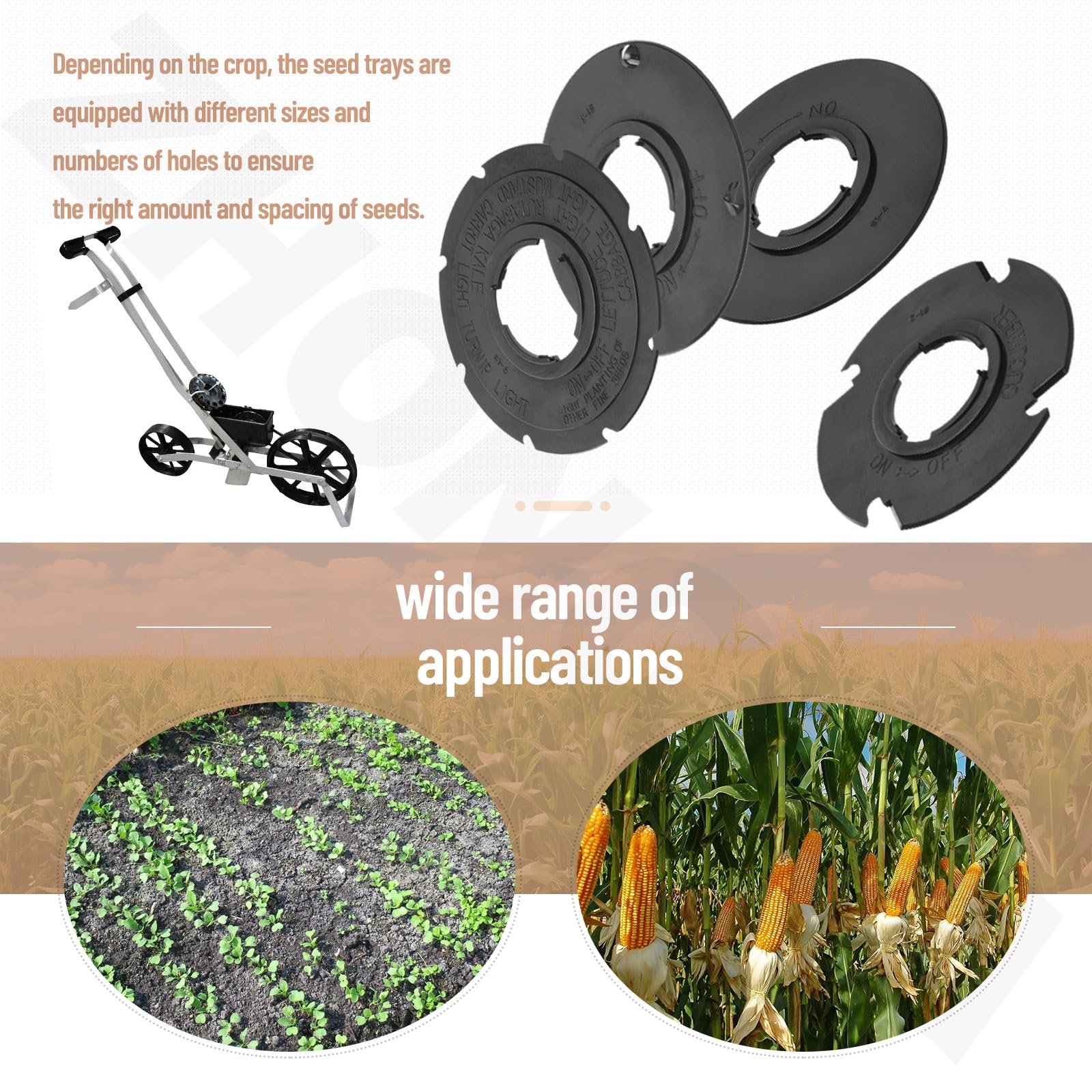 ZHONGXIA seed plate set with six sizes for versatile crops.