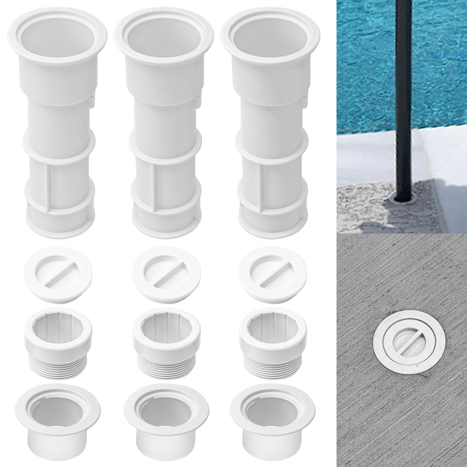 ZHONGXIA US105 umbrella stand sleeve and center cap for 7-1/2-inch fit on outdoor decks