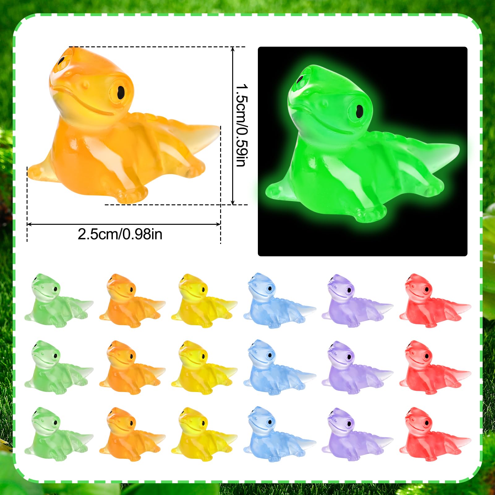 Glow lizard miniatures by ZhouBoat for dollhouses and night displays.