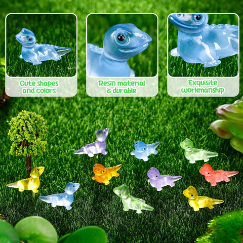 ZhouBoat resin lizards for colorful terrarium decor.