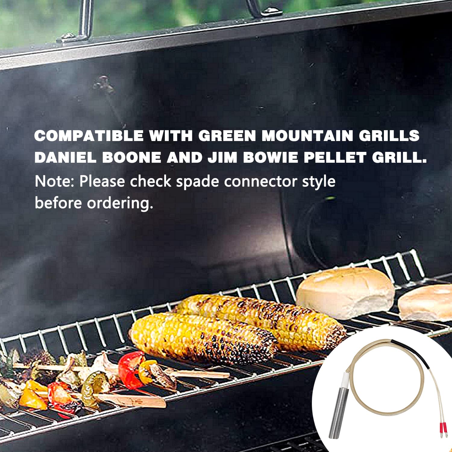 ZHOUWHJJ replacement igniter shown on outdoor grill setup for backyard cooking.
