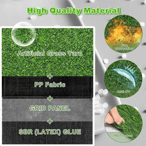ZHOUXITU artificial-grass-table-runner-rubber-back closeup showing durable backing for outdoor use.