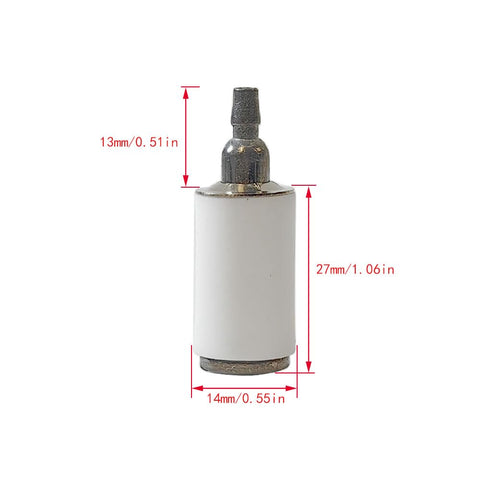 ZHRANXZ white fuel filter 530095646 ensures clean fuel flow for chainsaws and trimmers.