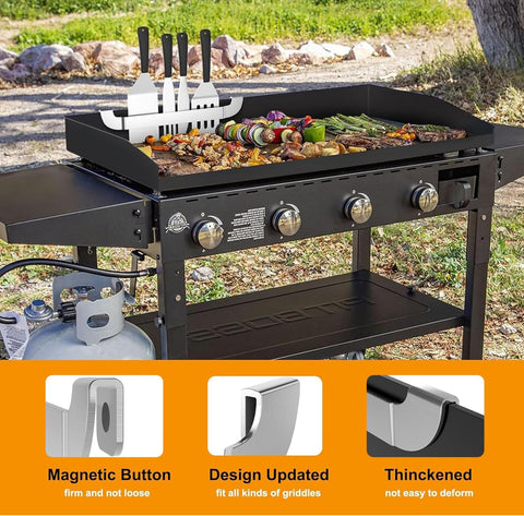 ZHSX durable stainless steel holder prevents clutter on outdoor grill setups.