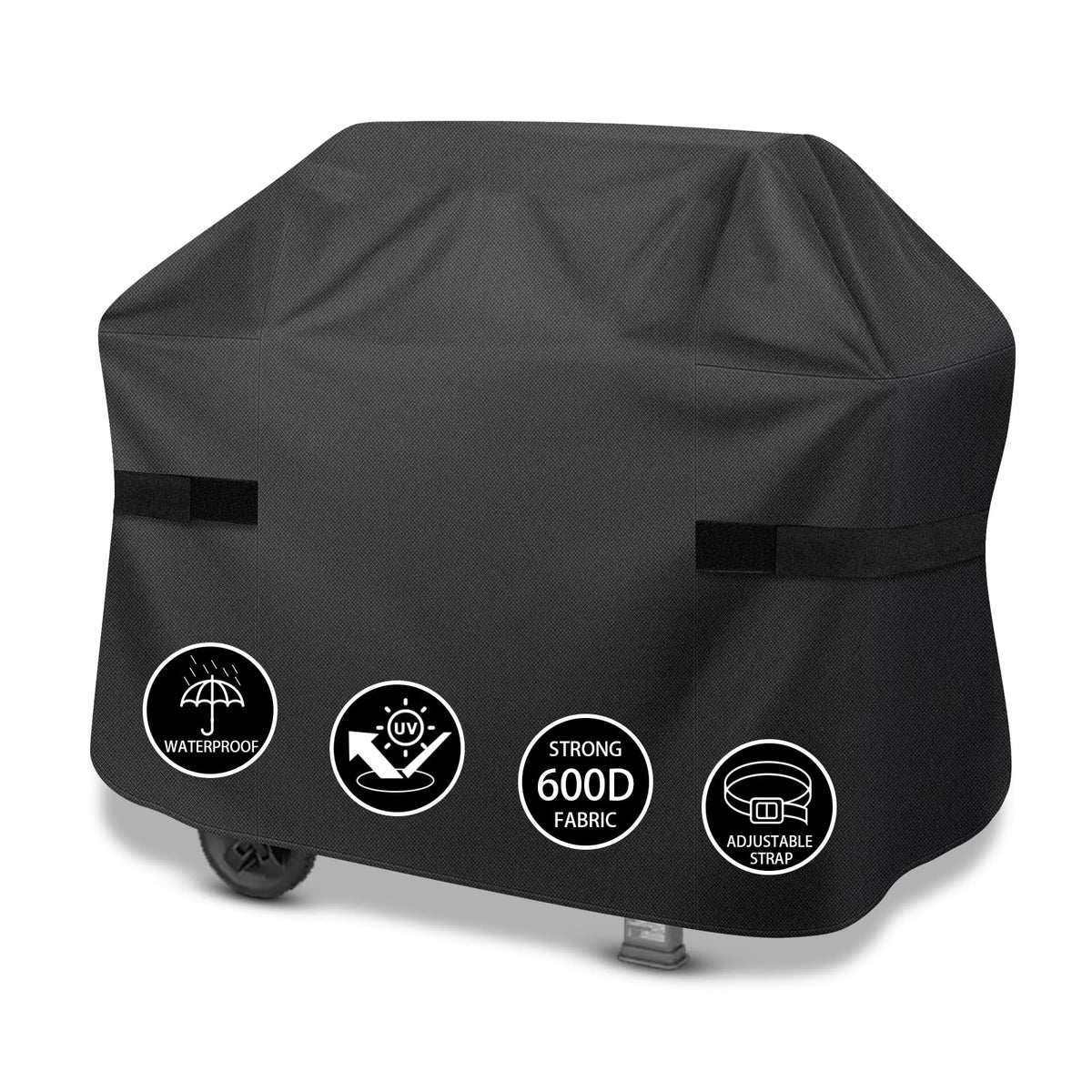 ZHSX 51-inch grill cover in heavy-duty waterproof fabric protects against rain and dust.