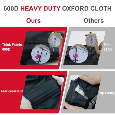 ZHSX grill cover with adjustable Velcro straps securing a tight fit against wind.