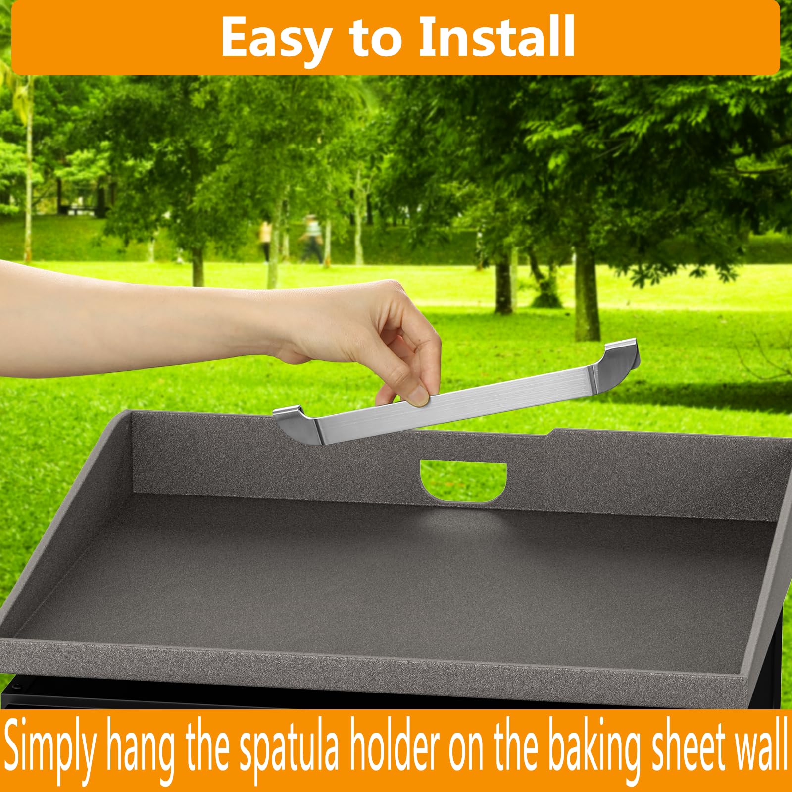 ZHSX stainless steel griddle rack wall mount for easy tool organization.