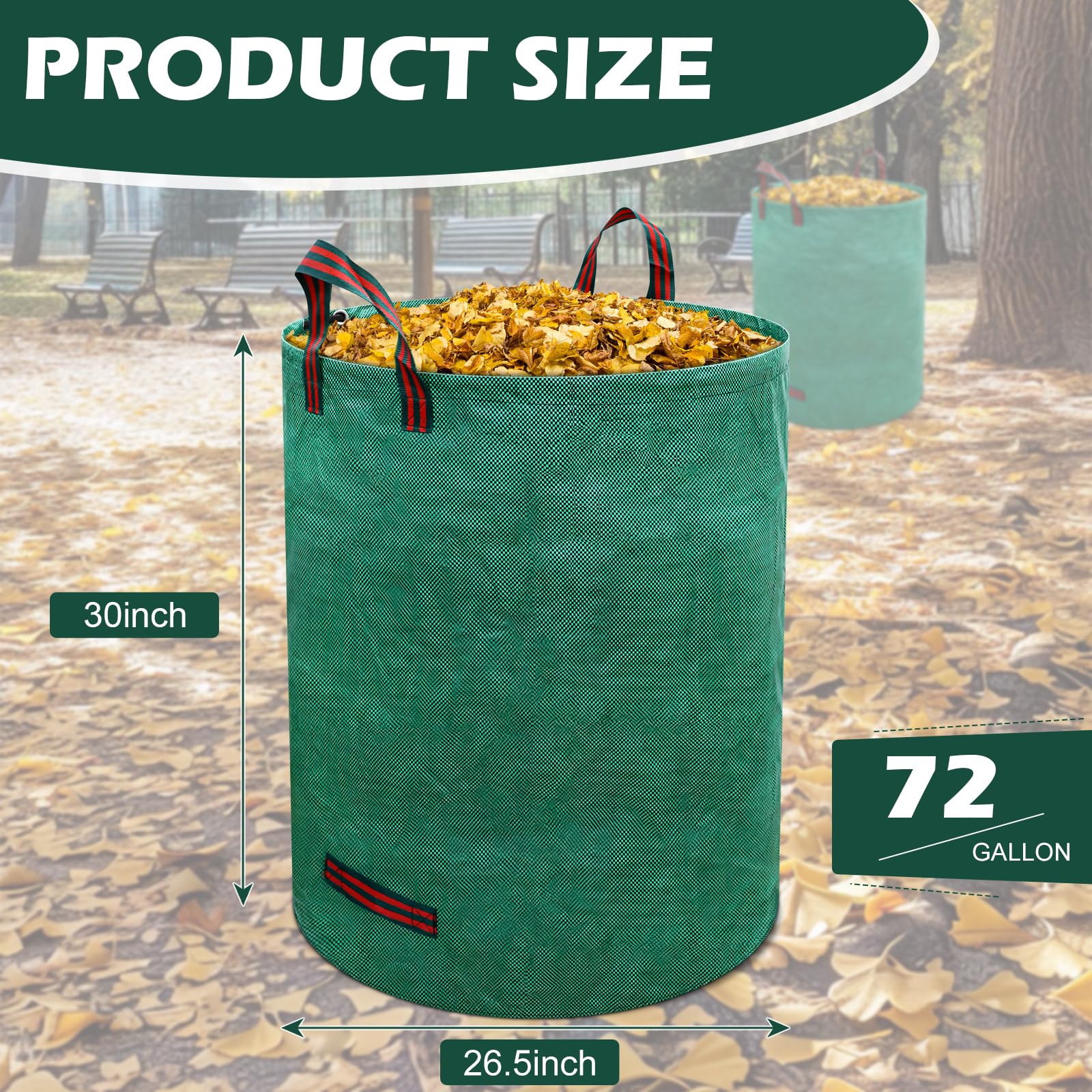 Zhulerzil heavy-duty garden bags with four reinforced handles for simple carrying.