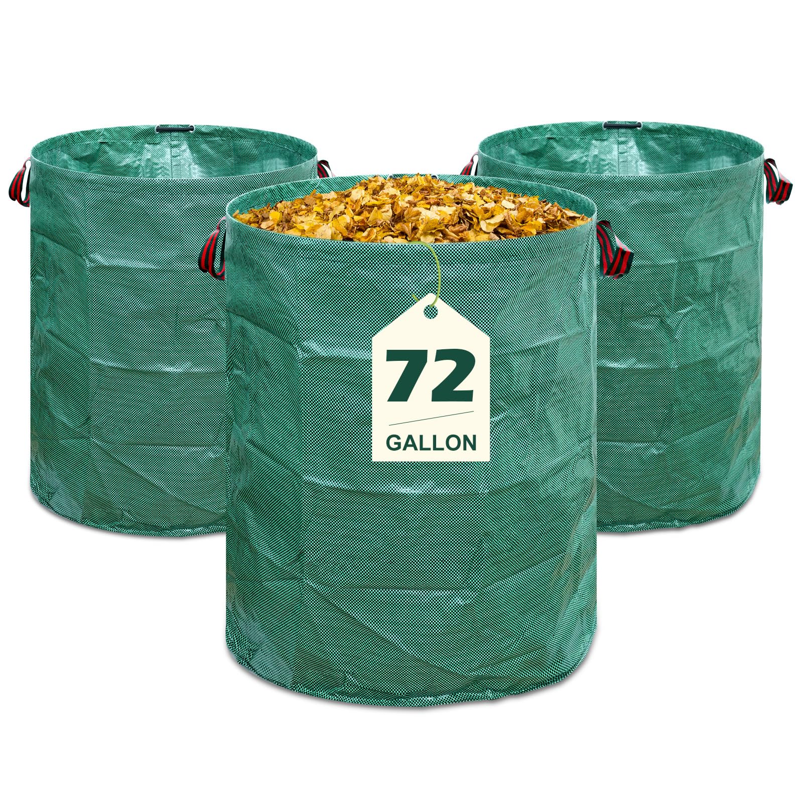 Zhulerzil 72-gallon yard waste bags with standup design for easy filling.