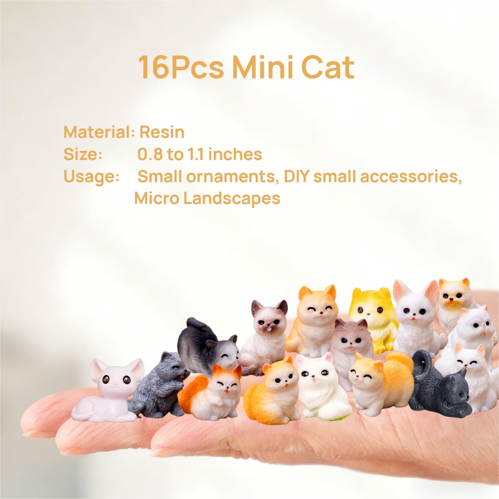 ZHUOAOO mini cat figurines – Norwegian Forest, detailed outdoor garden accents.