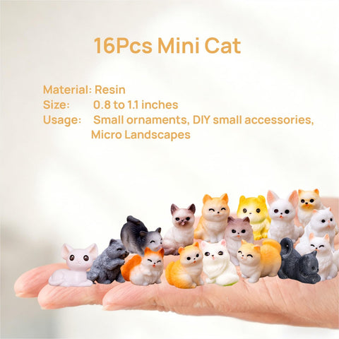 ZHUOAOO mini cat figurines – Norwegian Forest, detailed outdoor garden accents.