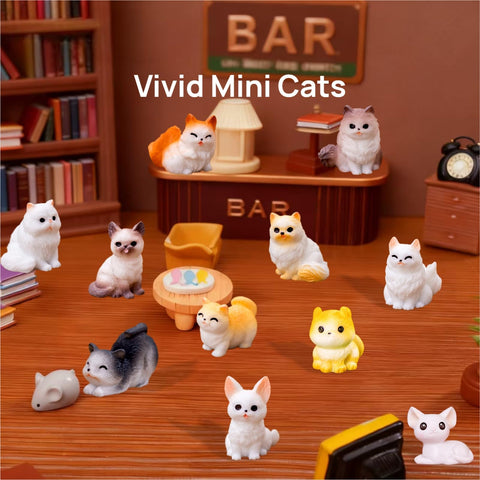 ZHUOAOO mini cat figurines – Siamese, charming cake toppers and table accents.