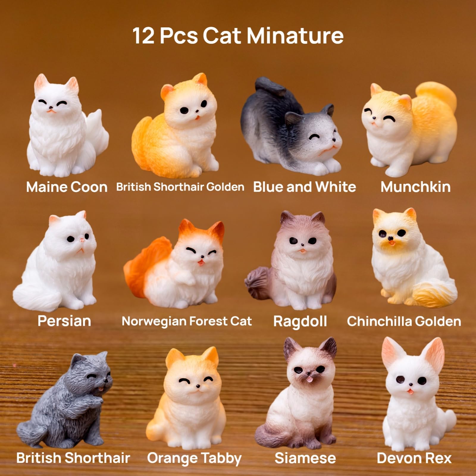 ZHUOAOO ragdoll cat figurine enhances fairy garden mantel displays
