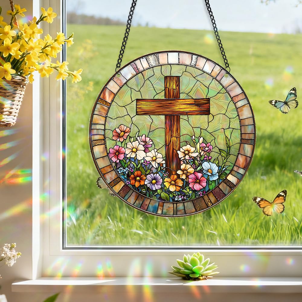 Zhuoyaju eight-inch sun catcher rainbow window with bright colors brightening sunlit room