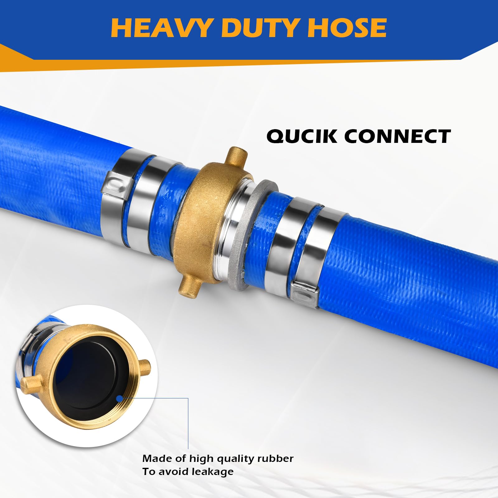 Zicely aluminum pin lug fittings on sturdy hose ensure secure connections.