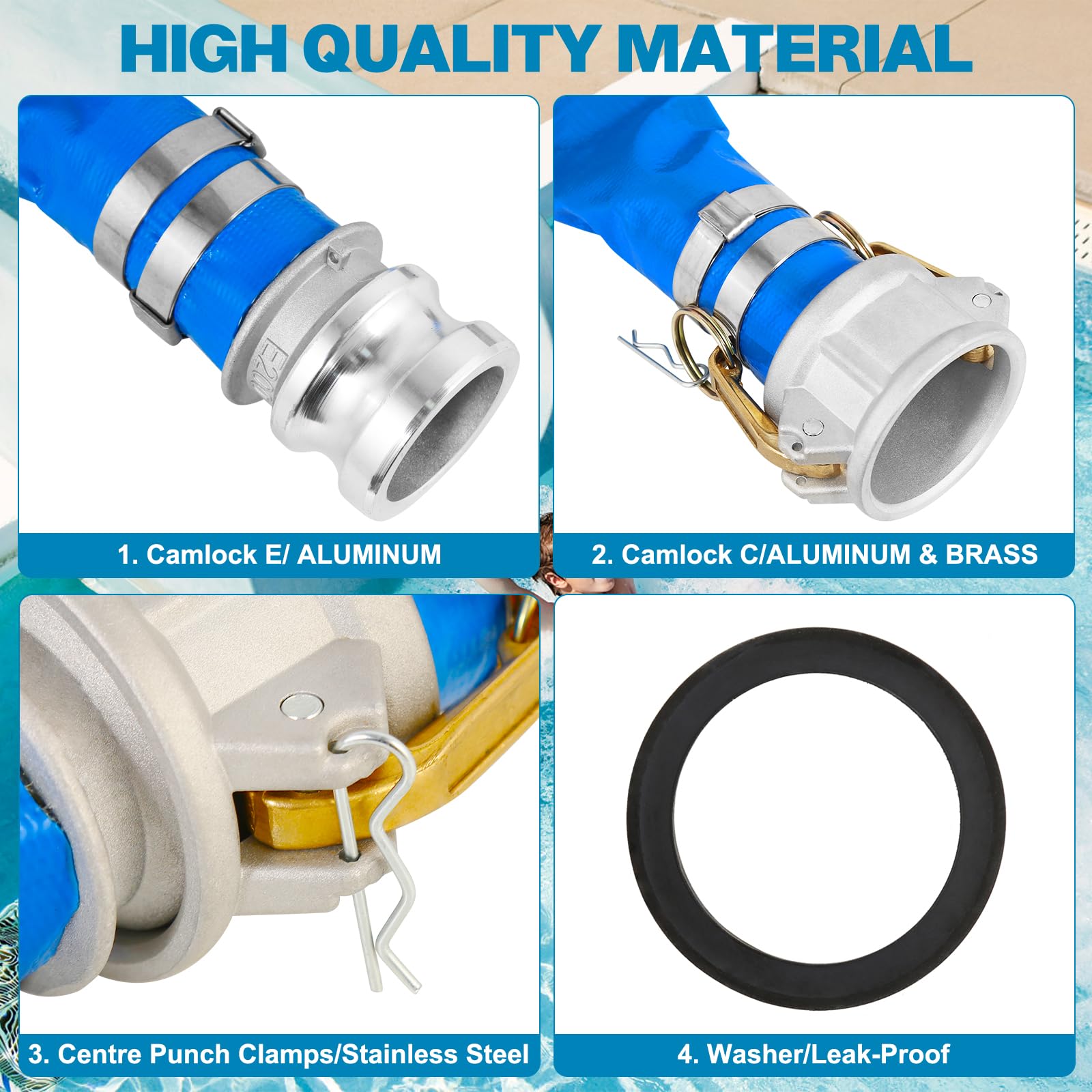 Zicely PVC lay-flat hose for durable water transfer