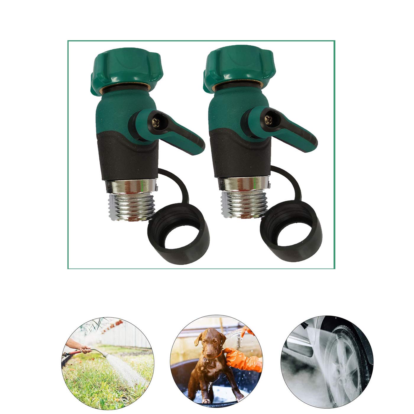 Zifoudvs straight hose splitter installed for convenient watering.