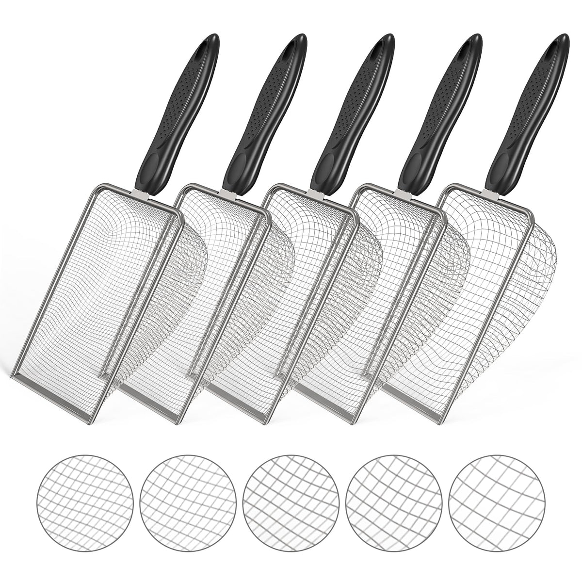 Zihvfzu 5pcs soil sifter set top view for efficient digging and sifting